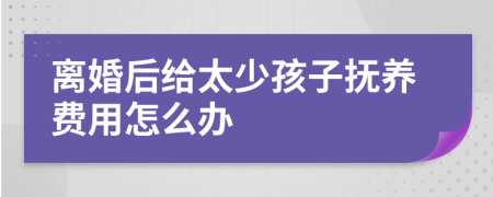 离婚后给太少孩子抚养费用怎么办