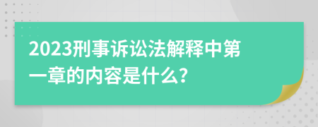 2023刑事诉讼法解释中第一章的内容是什么？