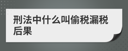 刑法中什么叫偷税漏税后果