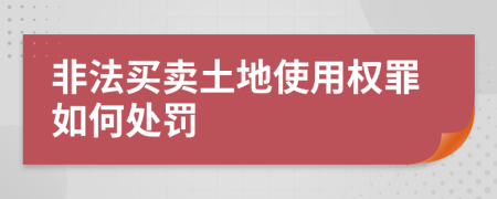 非法买卖土地使用权罪如何处罚