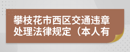 攀枝花市西区交通违章处理法律规定（本人有