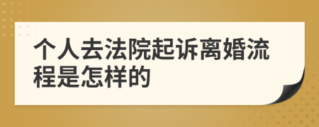 个人去法院起诉离婚流程是怎样的
