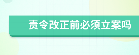 责令改正前必须立案吗