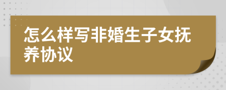 怎么样写非婚生子女抚养协议