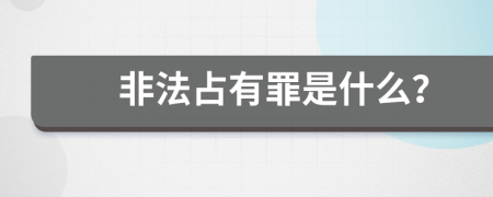 非法占有罪是什么？