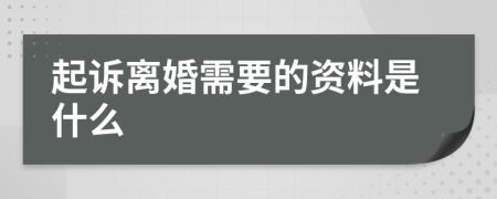 起诉离婚需要的资料是什么