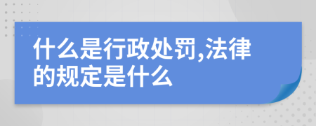 什么是行政处罚,法律的规定是什么