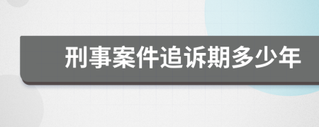 刑事案件追诉期多少年