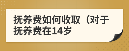 抚养费如何收取（对于抚养费在14岁