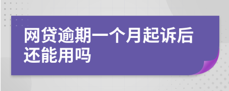 网贷逾期一个月起诉后还能用吗