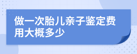 做一次胎儿亲子鉴定费用大概多少