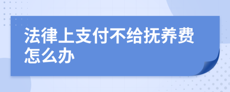 法律上支付不给抚养费怎么办
