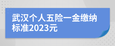 武汉个人五险一金缴纳标准2023元