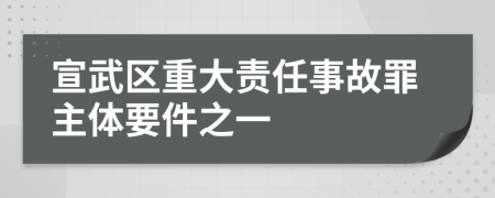 宣武区重大责任事故罪主体要件之一