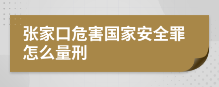 张家口危害国家安全罪怎么量刑