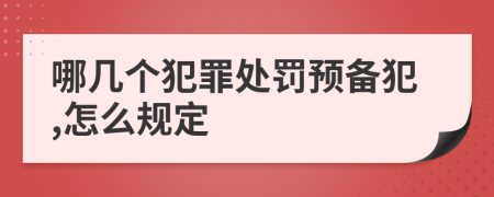 哪几个犯罪处罚预备犯,怎么规定