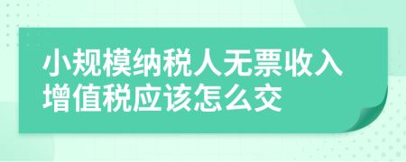 小规模纳税人无票收入增值税应该怎么交