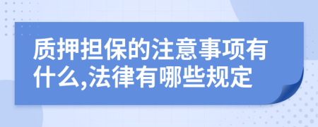 质押担保的注意事项有什么,法律有哪些规定