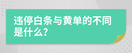 违停白条与黄单的不同是什么？