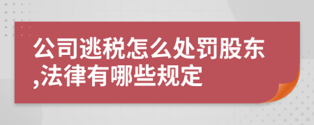 公司逃税怎么处罚股东,法律有哪些规定