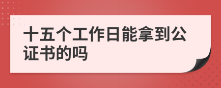十五个工作日能拿到公证书的吗