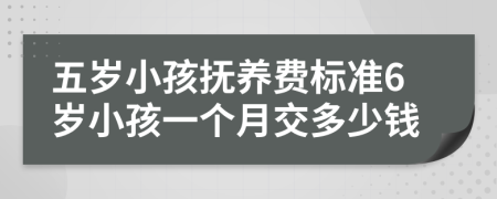五岁小孩抚养费标准6岁小孩一个月交多少钱