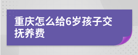 重庆怎么给6岁孩子交抚养费