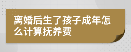 离婚后生了孩子成年怎么计算抚养费