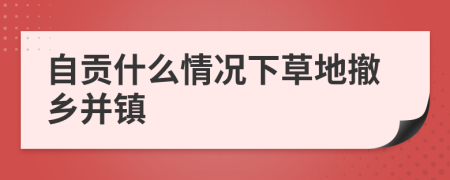 自贡什么情况下草地撤乡并镇