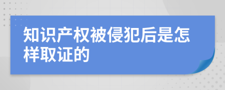 知识产权被侵犯后是怎样取证的