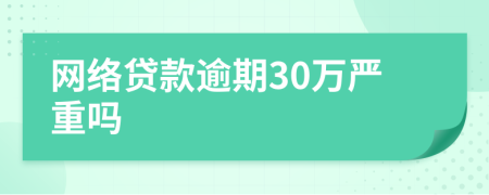 网络贷款逾期30万严重吗