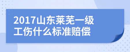 2017山东莱芜一级工伤什么标准赔偿