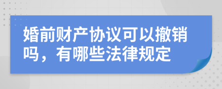 婚前财产协议可以撤销吗，有哪些法律规定
