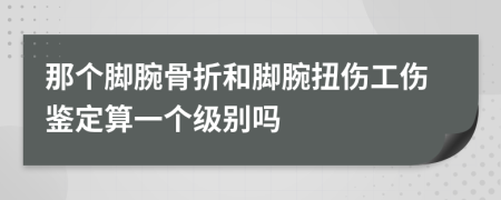 那个脚腕骨折和脚腕扭伤工伤鉴定算一个级别吗