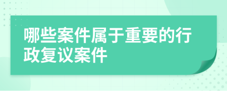 哪些案件属于重要的行政复议案件