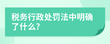 税务行政处罚法中明确了什么?
