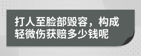 打人至脸部毁容，构成轻微伤获赔多少钱呢