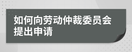 如何向劳动仲裁委员会提出申请