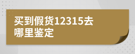 买到假货12315去哪里鉴定