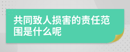 共同致人损害的责任范围是什么呢