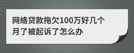 网络贷款拖欠100万好几个月了被起诉了怎么办