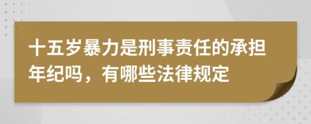 十五岁暴力是刑事责任的承担年纪吗，有哪些法律规定