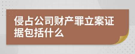 侵占公司财产罪立案证据包括什么