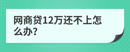 网商贷12万还不上怎么办？