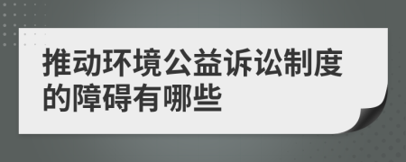 推动环境公益诉讼制度的障碍有哪些