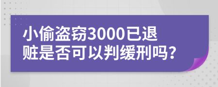 小偷盗窃3000已退赃是否可以判缓刑吗？