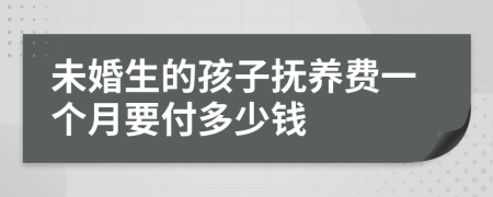 未婚生的孩子抚养费一个月要付多少钱