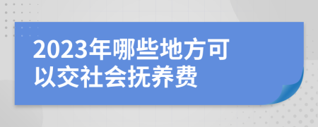 2023年哪些地方可以交社会抚养费