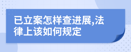 已立案怎样查进展,法律上该如何规定