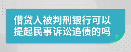 借贷人被判刑银行可以提起民事诉讼追债的吗